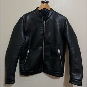 Black Zara Bomber Leather Jacket 🎱